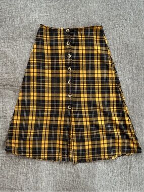 Urban Outfitters Black and Yellow Plaid Skirt